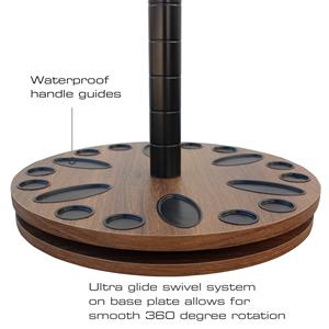 Noyer foncé 24 porte-canne à pêche en <span class=keywords><strong>bois</strong></span> rond sans outil <span class=keywords><strong>support</strong></span> d'assemblage stockage supports <span class=keywords><strong>de</strong></span> canne à pêche - Product Image 6