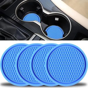 Forros de silicona para portavasos, color azul, para posavasos de coche, accesorios interiores antideslizantes - Product Image 2