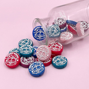 Perles en silicone en forme d'animaux de dessin animé, accessoires de jouets à mâcher ronds pour bébés de 0 à 24 mois, jouet doux unisexe - Product Image 2