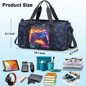 Sports Bag for Boys Kids Duffle Bag Boys Travel Bag for Kids Overnight Bag for Kid Weekender Bag <b>Sleepover</b> Bags - Product Image 2