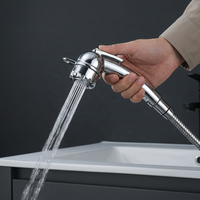 Metalique 210059 Chrome Desain Ergonomis ABS Portabel Pistol Semprot Genggam untuk Toilet Bidet Kamar Mandi dengan Gantungan Dinding