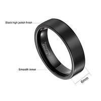 Bague classique en carbure de tungstène noir, polie haute brillance, ajustement confortable pour homme, tailles 4 à 15, alliances Tempusort certifiées ROHS, livraison directe