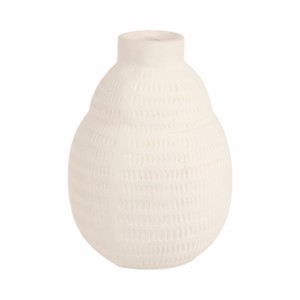 Vaso Moderno Ecomix Rotondo in Ceramica Bianca per Soggiorno, Decorazione Casa, Camera da Letto - Product Image 3
