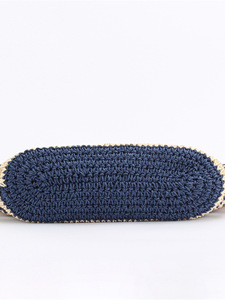 Sac à bandoulière rayé en PU tressé, polyester, deux sangles, fermeture éclair, tissé à la main, plage, vacances, loisirs, tendance transfrontalière, grande taille, Tanjing - Product Image 4