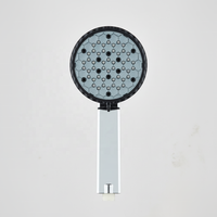 Pommeau de douche hexagonal chromé texturé, 3 modes, douchette à main avec filtre, accessoire de douche pluie pour salle de bain