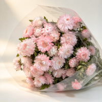 Bunga Daisy Krisan Kering Putih Pink Buatan Tangan, Rangkaian Bunga Abadi untuk Pernikahan Hari Valentine