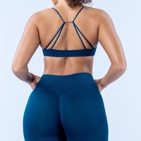 Bra Yoga Seamless Cross-Border, Ketat, Cepat Kering, untuk Lari dan Fitness, Desain Cross-Back untuk Bersepeda Outdoor