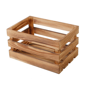 rustic wooden storage container boxes wood nesting crates with handles