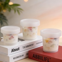 Gobelets jetables en plastique PP de qualité alimentaire semi-transparents à paroi simple pour pouding, dessert et crème glacée, 100ml, 200ml, 300ml, 500ml, 700ml, avec couvercle à vis
