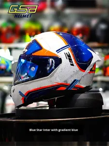 หมวกกันน็อคสำหรับแข่งรถมอเตอร์ไซค์แบบเต็มใบ GSB361สำหรับผู้ชายและผู้หญิงสภาพใหม่ ABS ปลอดภัยทุกฤดูสำหรับการแข่งและการขี่ม้า - Product Image 5