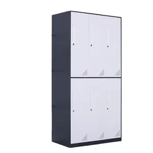 Шкафчик для работников с 6 дверцами, стальной шкафчик для одежды для сотрудников, офисный многофункциональный современный шкафчик с металлической стальной рамой