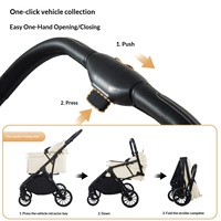 Poussette pour animaux de compagnie pliable automatique à gravité, à une touche, pour chien de taille moyenne, avec frein double à une pédale