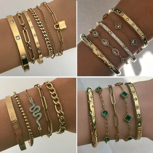 맞춤형 OEM ODM 주얼리 제조업체 디자인 로고 팔찌 뱅글 황동 주얼리 금도금 나만의 주얼리 브랜드 제작 - Product Image 2