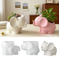 Moule en silicone 3D en forme d'éléphant pour pot de fleurs, moule DIY pour pot en béton, moule de moulage en plâtre, gypse, résine, décoration intérieure