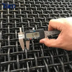 hole hole 65manganese steel stone crusher vibrating screen crimped wire mesh for shaker mining screen