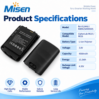 Batterie de remplacement Misen pour scanner CipherLab RK25 RK26 BA-0124A0 KBRK250X00505 3.8V 4000mAh rechargeable OEM