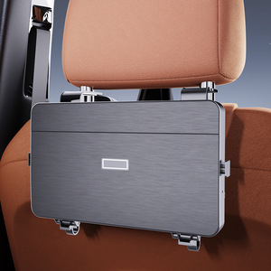 Car Seat Back Storage Box Multifunctional <b>Folding</b> <b>Table</b> With Cup Holder And Tissue Compartment Universal For Car Dining - Product Image 3