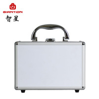 Mini étui en métal rigide argenté de voyage, boîte de rangement des outils en aluminium, mallette de transport avec eva, livraison gratuite
