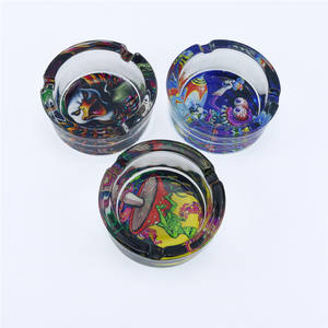 Cendrier en verre à motif, accessoires pour fumeurs, cendrier de table, cendrier sans fumée pour mégots de cigarette - Product Image 1