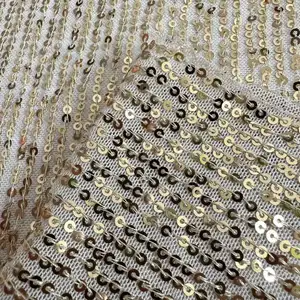 Hot Sale Sequin Fabric Polyester Satin Fabric With Shiny Sequin Fabric Dress for Wedding Cloth