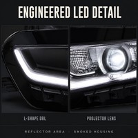 12V 35W 4600 Lumens LED Headlamp for Chevrolet Camaro SS 2018-2022 Smoked Black Housing L Shape DRL for Camaro SS Headlights