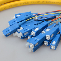 Cable de Fibra Óptica Monomodo G652D de 24 Núcleos FTTH con Conectores SC UPC FC/LC Codificados por Color para Redes Ópticas