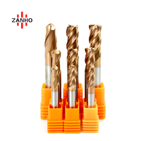 ZANHO ODM yang Dapat Disesuaikan HRC55 Carbide Ball Nose Corner Radius End Mills 2/3/4 Flute Baja/Besi Cor Berkinerja Tinggi Tahan Lama PEX