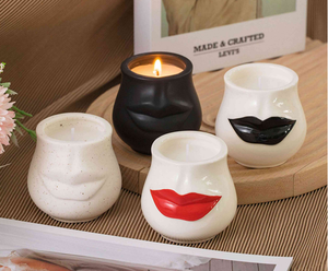 Pot de bougie parfumée en forme de hibou mignon de taille avec logo personnalisé, pot vide de récipients en céramique pour la fabrication - Product Image 5