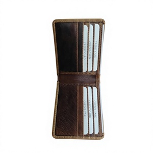 Cartera Corta de Cuero Genuino de Primera Calidad para Hombre, Cierre Abierto, Logotipo Personalizado Impreso, 100% Impermeable, Decoración con Bordado de Estrella y Letras BS - Product Image 5