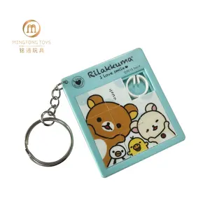 Mini PP animal zoo cheap holiday gift missing piece illusion painting keychain educational toy children sliding puzzles