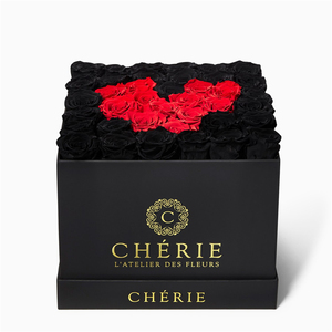 2020 Venta caliente de lujo de cartón negro Rosa flor caja de regalo con tapa - Product Image 4