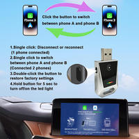 Adaptateur sans fil CarPlay Android Auto USB de haute qualité, plug-and-play, convertisseur de dongle filaire en sans fil pour voiture