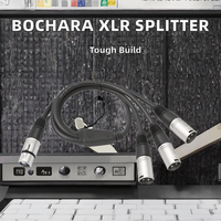 Kabel XLR Female ke Dual XLR Male 3-Way Y Splitter Converter 60cm dengan Selubung PVC, Kombinasi Pelindung, Mixer Mikrofon 3-Pin