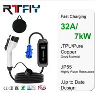 Meilleur prix pour chargeur EV portable AC 32A 7kW, charge rapide de véhicules électriques avec prise CEE, utilisation à domicile et en extérieur, IP65 en cas de forte pluie