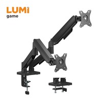 Support de moniteur double à ressort mécanique en acier économique LDT97-C024E, support de moniteur VESA pour ordinateur, support de fixation pour moniteur 17"-32", bureau à domicile