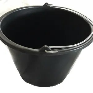 Balde de água personalizado de 12L preto PE de grande capacidade com novo design por atacado balde de plástico barato