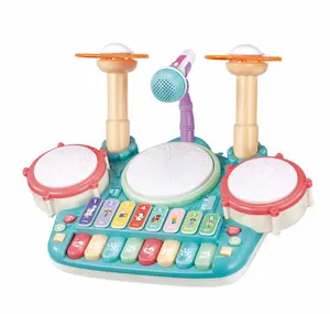 Cartoon Baby Kids Musical Keyboard Piano Drum Baby Muzikaal Speelgoed Met Muziek En Verlichting Vroege Educatief Ontwikkeling Kinderen Speelgoed
