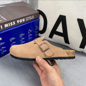 Dép da đế nút chai, kiểu lười, mũi kín, nửa dép, kiểu Bikenstock, đế bằng, phong cách giản dị, cổ điển dành cho nam và nữ - Product Image 6