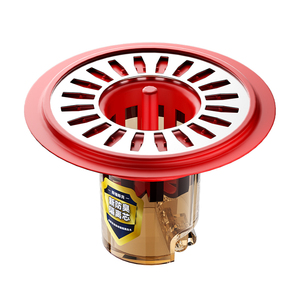 Couvercle de siphon de sol anti-odeur en laiton - Tuyau de vidange en <span class=keywords><strong>silicone</strong></span> anti-odeur avec répulsif anti-insectes, <span class=keywords><strong>bouchon</strong></span> de vidange pour lavabo de salle de bain/cuisine - Product Image 2