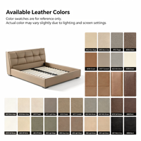 WINMAX Lit Moderne de Luxe en Cuir Véritable avec Cadre en Fer, Confortable, Taille King Queen, Modulaire pour Maison et Hôtel 2519