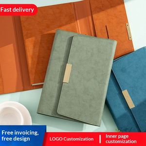 Agendas promotionnels en cuir rigide A5 avec porte-stylo, logo personnalisé, journal personnalisé, 100 feuilles, reliure cousue, pour entreprise - Product Image 3