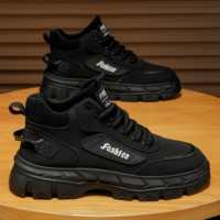 Chaussures pour hommes 2026 – Nouvelles bottes montantes printemps-automne – Tendance polyvalente – Bottines décontractées à semelle épaisse