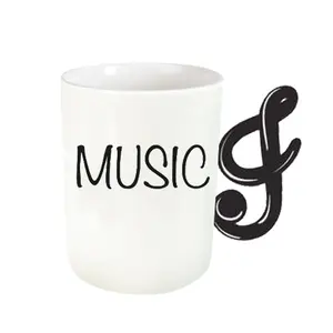 Usine fait à la main Blanc Intelligent de luxe en céramique créative musique Instruments poignée tasses