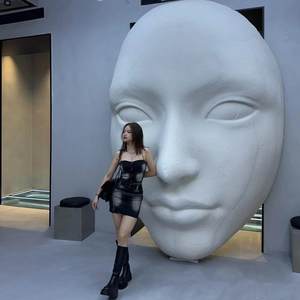 Escultura Gigante <span class=keywords><strong>de</strong></span> Rostro Rojo <span class=keywords><strong>de</strong></span> Internet, Máscara <span class=keywords><strong>de</strong></span> Fibra <span class=keywords><strong>de</strong></span> Vidrio Reforzada con Plástico, Tallado en <span class=keywords><strong>Piedra</strong></span>, Arte Abstracto, Modelo <span class=keywords><strong>de</strong></span> Retrato <span class=keywords><strong>de</strong></span> Cabeza Moderna, Amor - Product Image 3