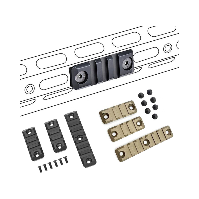 RemingtoSMR Fishbone 416 Special Outdoor Modification Accessories 1 Long & 2 Short 20mm Wide Metal Guide Rail for Hunting