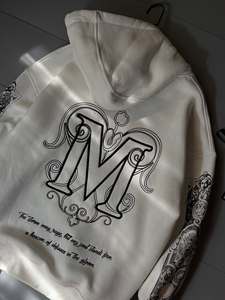 420 GSM Y2K Trắng Hoodies cá nhân tùy chỉnh 3D thêu đường phố mặc quá khổ dày trùm đầu áo 100% cotton dệt - Product Image 5