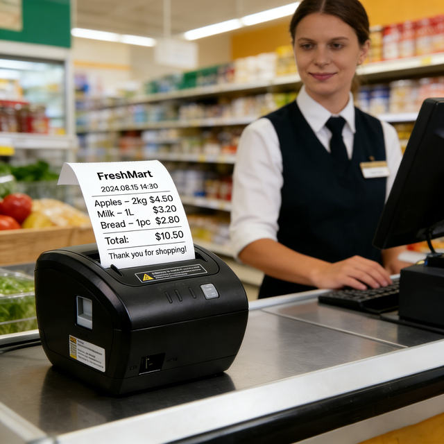 80mm USB Direct Thermal Receipt Printer High Compatibility POS Printer for Windows Android