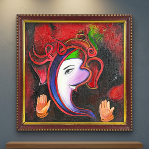 Pintura Madhubani de Bihar en Lienzo Hecha a Mano en Jharkhand, Arte Folclórico Colorido en 3D, Decoración para Sala de Estar, Ojistha Industries 520 - Product Image 4