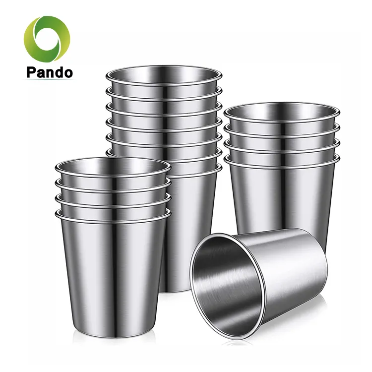 Reusable Drinking Stackable Shatterproof Tumblers Custom Metal Wine Cup Stainless Steel With Logo