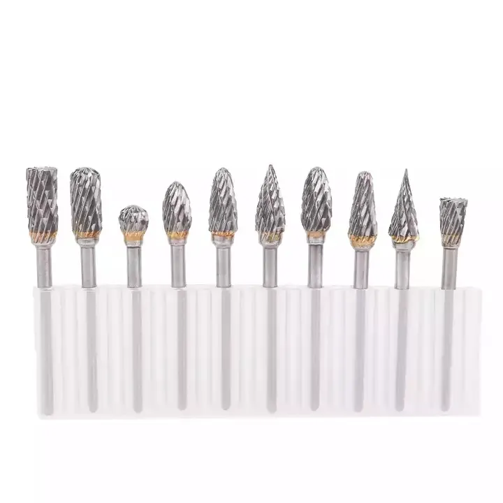 10pcs 1/8" Shank Tungsten Carbide Rotary File Burr Cutter 3*6 mm Porting Tools Carbide Burrs Power